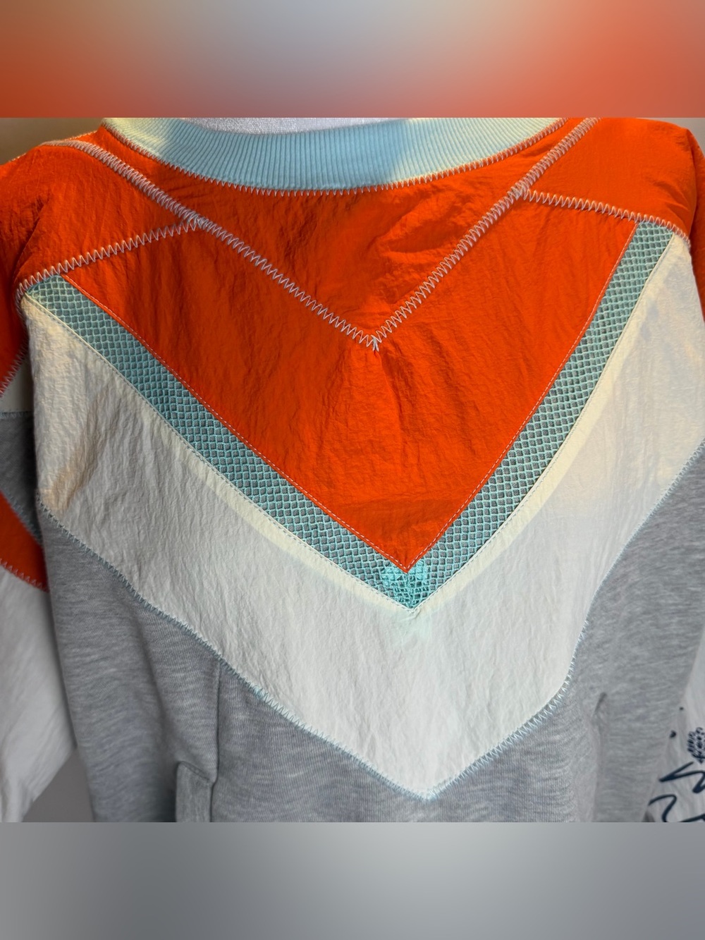 FP Movement by Free People Gray, Orange & Teal Colorblock Sweatshirt - Picture 8 of 16